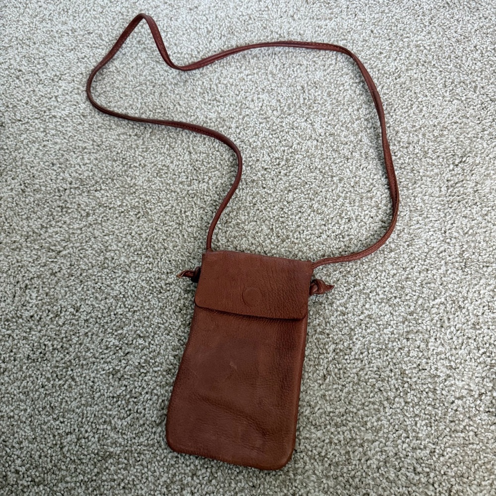 Free People Tan Leather Crossbody Bag